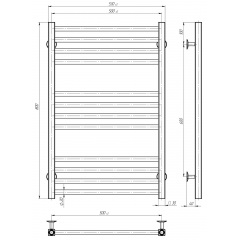 Рушникосушарка електрична Lima П12 500х800 Deffi Хром JD04 (A.LI.80.50.12.E.C.L.2) Хуст