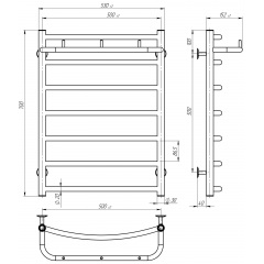 Рушникосушарка електрична Класік N П7 500х700 Deffi Хром JD03 (C.KN.70.50.7.E.C.R.1) Охтирка
