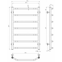 Полотенцесушитель электрический Терма П8 500х800 Deffi Хром JD03 (C.TE.80.50.8.E.C.R.1) Ровно