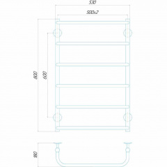 Рушникосушарка електрична Стандарт П6 500х800 Deffi Хром EF16 (C.SS.80.50.6.E.C.L.5) Кременець