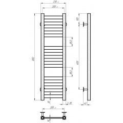 Рушникосушарка електрична Magnus П12 200х800 Deffi Білий WD04 (A.MA.80.20.12.E.W.L.4) Обухів