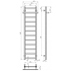 Рушникосушарка електрична Nicolе П12 300х1400 Deffi Хром JD04 (A.NI.140.30.12.E.C.L.2) Вараш