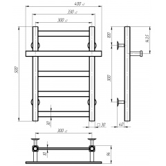 Рушникосушарка електрична Nicolе П5 300х500 Deffi Хром JD04 (A.NI.50.30.5.E.C.R.2) Чернівці