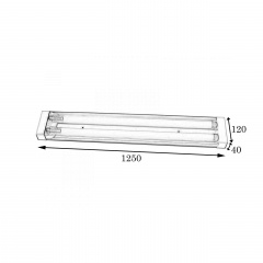 Светильник под две led лампы Т-8 120см Премиум Black СПС 02-1200 MSK Electric Ровно