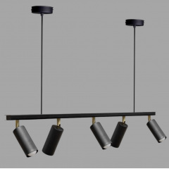 Люстра підвісна MSK Electric Tube в стилі лофт із поворотними плафонами NL 2450-5 BK Дніпро
