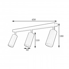 Светильник в стиле лофт MSK Electric Tube спот с поворотным механизмом NL 1105-3 SILVER Вышгород