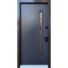 Двері вхідні металеві вуличні Страж Пруф / STRAJ PROOF Slim S Антрацит 970х2040х80 Ліве/Праве Київ