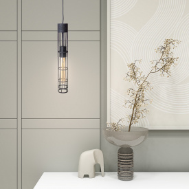 Світильник підвісний MSK Electric Flow у стилі лофт під лампу Е27 чорний муар MR 6040 BK