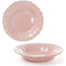 Набор Bona 6 глубоких тарелок Leeds Ceramics SUN диаметр 23см каменная керамика Розовые DP40162