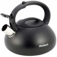 Чайник 2.5л черный матовый из нержавеющей стали со свистком DP97186 Ofenbach