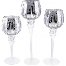 Интерьерные подсвечники в наборе 30см 35см 40см Elpio Silver DP218758 BonaDi