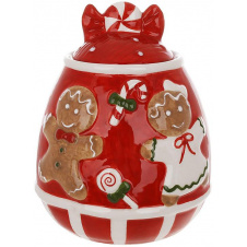 Місткість з кришкою BonaDi Merry Gingerbread для сипучих продуктів 600 мл Різнокольоровий DP233116