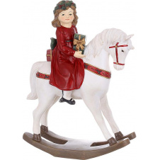Настольная фигурка Girl on a horse 25 см Ретро стиль BonaDi Разноцветный DP232174