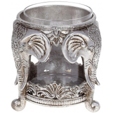 Декоративный подсвечник с колбой Indian elephant серебро DP87221 BonaDi