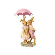 Статуетка Lefard Lapins Поцілунок кохання Pink 19.5 см Жовтий (AL186506)