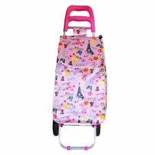 Тачка сумка тележка на колесах кравчучка Stenson MH-1901 Love Paris pink