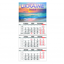 Квартальний настінний календар на 2025 Vivay Україна 30x65 см Різнокольоровий (hub_vujfe3)