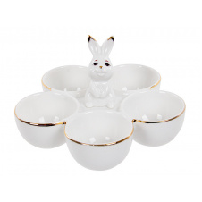 Блюдо с ячейками для яиц Lefard Bunny 15,5 см Бело-золотой AL232943