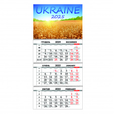 Квартальный настенный календарь на 2025 Vivay Украина 30x65 см Разноцветный (hub_iya140)