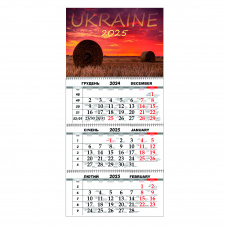 Квартальный настенный календарь на 2025 Vivay Украина 30x65 см Разноцветный (hub_w2syld)