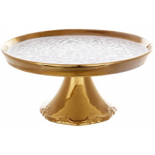 Тортовница BonaDi Gold Luxury на ножке 31 см Бело-золотой DP231679