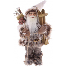 Декоративный Santa в коричнево-бежевом цвете с подарками и лыжами BonaDi 30см DP219443