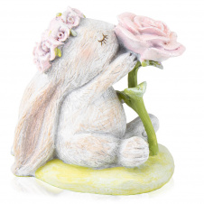Фігурка інтер'єрна Rabbit with a rose 12 см Lefard AL117957