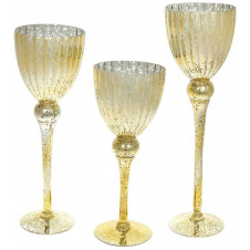 Интерьерные подсвечники Bona в наборе 3 шт 30см 35см 40см Gold DP115515