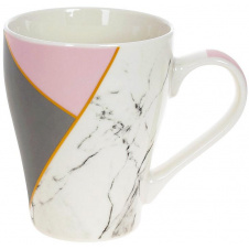 Кружка (чашка) фарфоровая Marble 400мл Pink-Black Bona DP118110