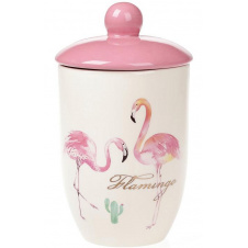Банка Bona керамическая Pink Фламинго 800 мл с крышкой DP37794