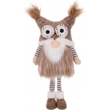 Декоративная игрушка Gnome with owl hat 70 см Коричнево-бежевый BonaDi DP232209