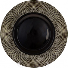 Фото - Блюдо 33 см стекло Black gold DP91218 BonaDi Блюдо 33 см стекло Black gold DP91218 BonaDi
