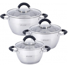 Набор 3 кастрюли Marsaili 1.8л 2.5л 3.5л с силиконовыми ручками Kamille DP36504