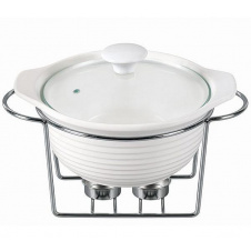 Мармит Food Warmer керамическая кастрюля 2.4л диаметр 28см с подогревом Kamille DP37023