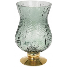 Ваза настольная декоративная Ancient Glass Розалин 14х15х25 см зеленое стекло Bona DP41817