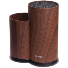 Бревно для ножей пластиковая двойная Kamille Brash Stand Wood 225 мм Коричневый DP38291