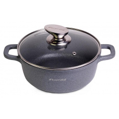 Кастрюля Kamille Landes Grey 6.5л с литыми алюминиевыми ручками DP36560 Хмельницький