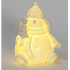 Декоративная ceramic статуэтка Снеговичок 18 см с LED-подсветкой Bona DP42887 Киев