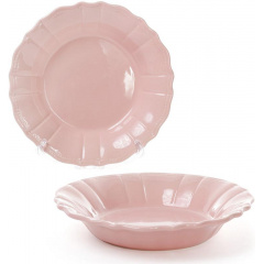 Набор Bona 6 глубоких тарелок Leeds Ceramics SUN диаметр 23см каменная керамика Розовые DP40162 Черновцы