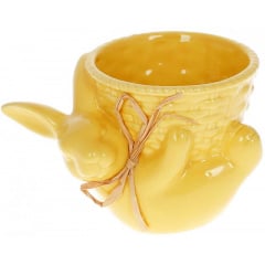 Горшок декоративный Зайки в корзинке 14х11х10см Yellow BonaDi Одеса