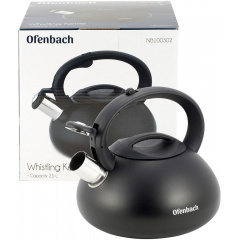 Чайник 2.5л черный матовый из нержавеющей стали со свистком DP97186 Ofenbach Львів