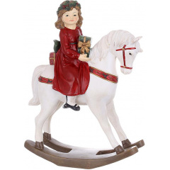 Настольная фигурка Girl on a horse 25 см Ретро стиль BonaDi Різнокольоровий DP232174 Рівне