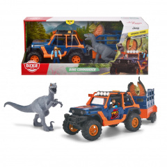 Іграшковий позашляховик Dickie Toys Jeepster Commander та 2 фігурки динозаврів Різнокольоровий (OL218368) Вишневе