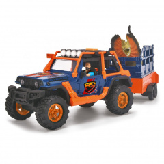Іграшковий позашляховик Dickie Toys Jeepster Commander та 2 фігурки динозаврів Різнокольоровий (OL218368) Вишневе
