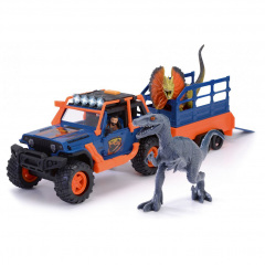 Іграшковий позашляховик Dickie Toys Jeepster Commander та 2 фігурки динозаврів Різнокольоровий (OL218368) Вишневе