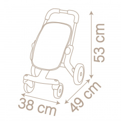 Коляска Pink powder Baby Nurse з поворотними колесами Smoby OL185818 Калуш