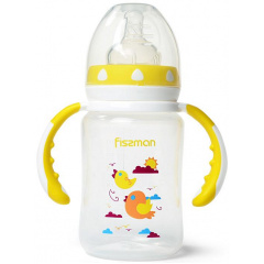 Бутылочка для кормления детская Baby Птички в облаках 240 мл с ручками Fissman DP43960 Луцк