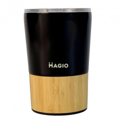 Термочашка из нержавеющей стали + бамбук 300 мл MAGIO MG-1044B Black Изюм