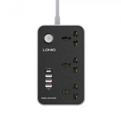 Подовжувач з USB 3 розетки LDNIO SC3412 3A 38W 2 м чорний Запоріжжя