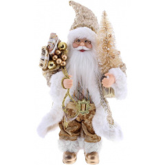 Декоративний Santa в золотому кольорі з ялинкою та подарунками BonaDi 30см DP219415 Бородянка